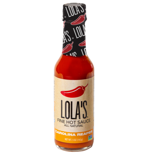 Lola's® Carolina Reaper Fine Hot Sauce Perspective: front