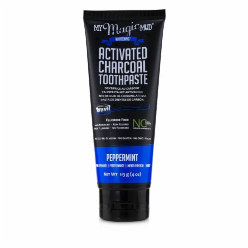 My Magic Mud Whitening Toothpaste with Activated Charcoal Peppermint Perspective: front