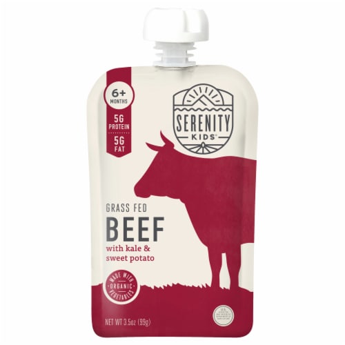 Serenity Kids® Beef Kale Sweet Potato Stage 2 Baby Food Perspective: front