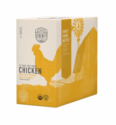Serenity Kids® Chicken with Organic Peas & Carrots Baby Food Pouches Perspective: front