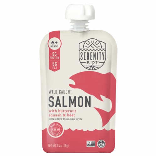 Serenity Kids Wild Caught Salmon with Organic Butternut Squash & Beet Pouch Perspective: front