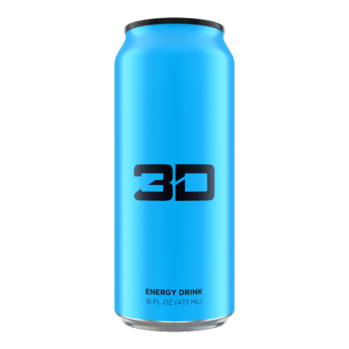 3D Blue Energy Drink Perspective: front