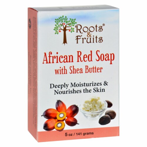 Roots and Fruits Bar Soap - African Red Soap - Shea Butter - 5 oz Perspective: front