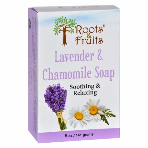 Roots and Fruits Bar Soap - Lavender and Chamomile - 5 oz Perspective: front