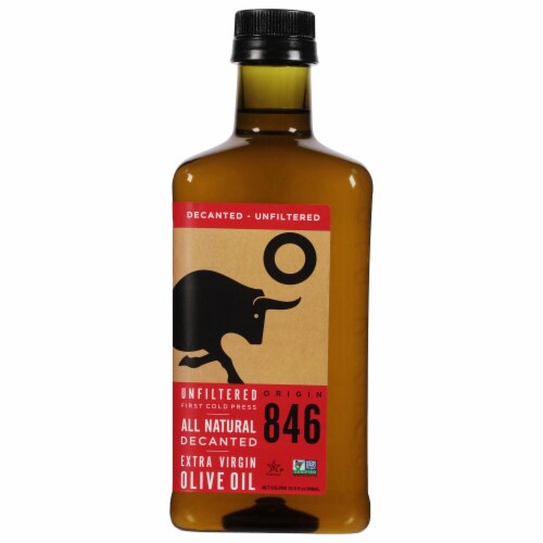 Origin 846 Unfiltered Extra Virgin Olive Oil Perspective: front