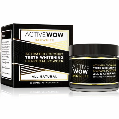 Active Wow Teeth Whitening Activated Coconut Charcoal Powder Perspective: front