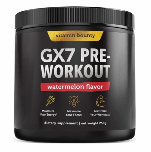 Vitamin Bounty Watermelon GX7 Pre-Workout Powder Perspective: front