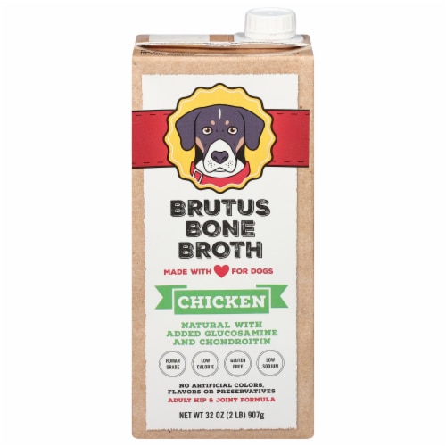 Brutus Bone Broth Chicken - Bone Broth for Dogs Perspective: front