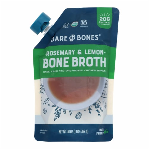 Bare Bones® Paleo Rosemary & Lemon Chicken Bone Broth Perspective: front