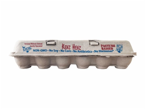 Kenz Henz Grade AA Large Non-GMO Pastured Eggs Perspective: front