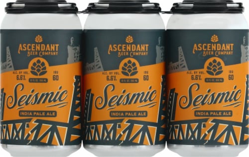 Ascendant Beer Company Seismic IPA Beer Perspective: front
