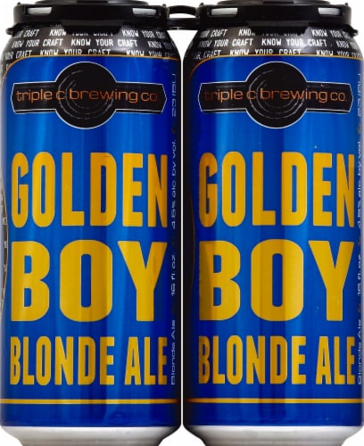 Triple C Brewing Co. Golden Boy Blonde Ale Perspective: front