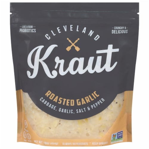 Cleveland Kraut Roasted Garlic Sauerkraut Perspective: front