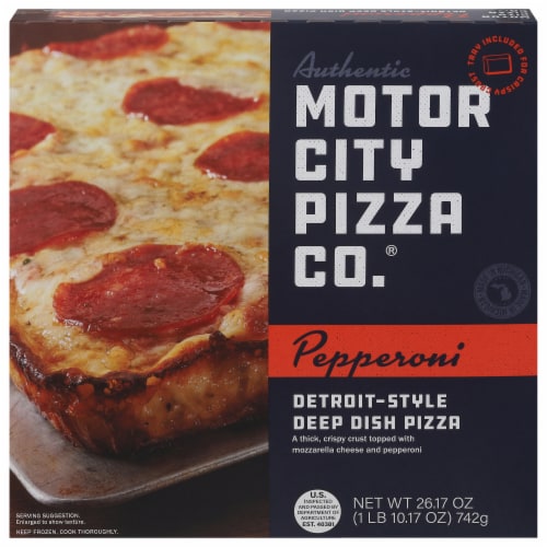 Motor City Pizza Co® Pepperoni Detroit Deep Dish Frozen Pizza Perspective: front