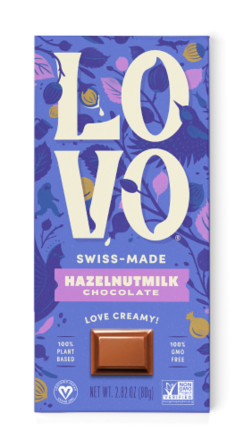 LOVO® Hazelnutmilk Chocolate Candy Bar Perspective: front