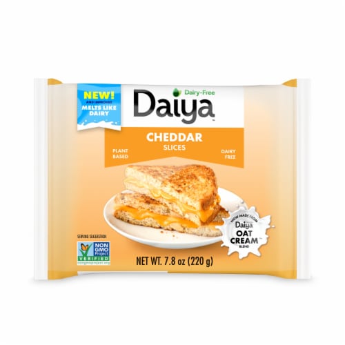 Daiya Dairy Free Cheddar Sliced Cheese Perspective: front