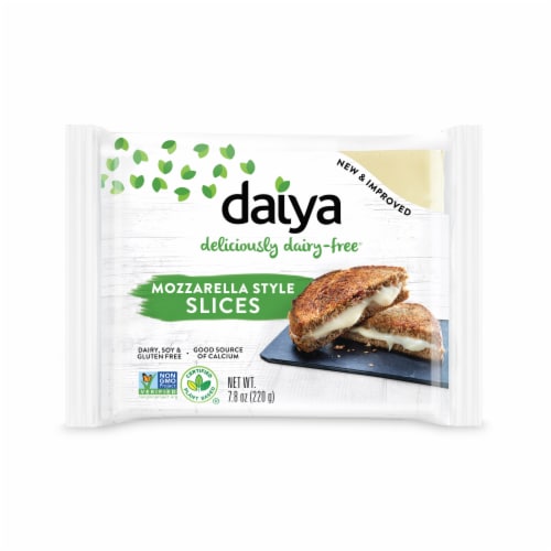 Daiya Dairy Free Mozzarella Style Vegan Cheese Slices Perspective: front
