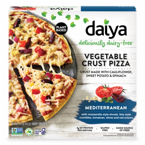Daiya Plant Based and Dairy Free Vegetable Crust Mediterranean Pizza Perspective: front