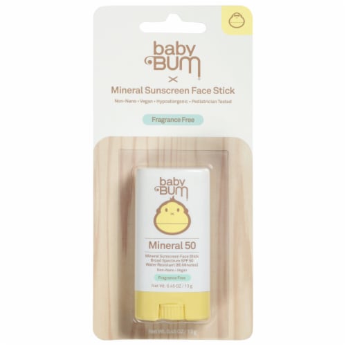 Baby Bum Fragrance Free Mineral Sunscreen Face Stick SPF 50 Perspective: front