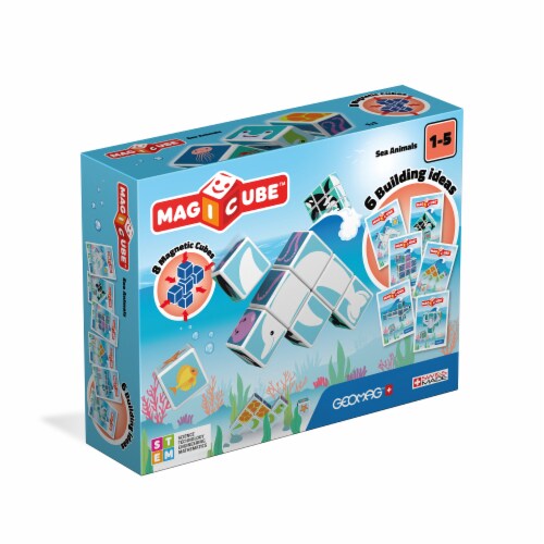 Geomag™ Magicube™ Sea Animals Magnetic Cube Set Perspective: front