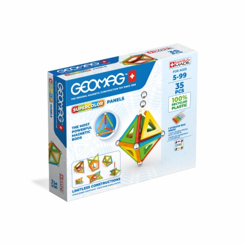 Geomag™ Supercolor Panels Magnetic Construction Toy Perspective: front