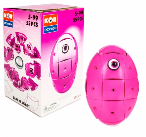 Geomag Kor Egg - Pink - 55 Piece Creative Magnet Playset Perspective: front
