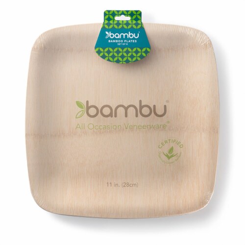 Square deals bamboo plates