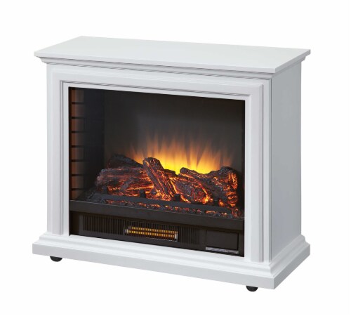 Pleasant Hearth Sheridan Mobile Infrared Fireplace - White Perspective: front