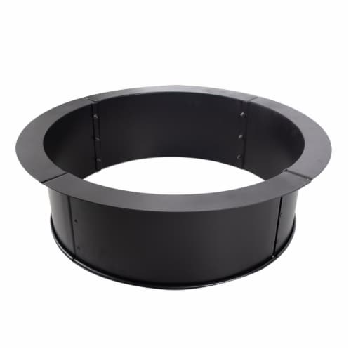 Pleasant Hearth Round Solid Steel Fire Ring Perspective: front
