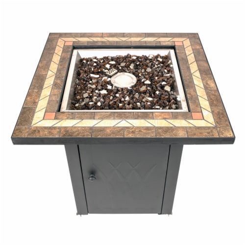Pleasant Hearth Atlantis Gas Fire Pit Table Perspective: front