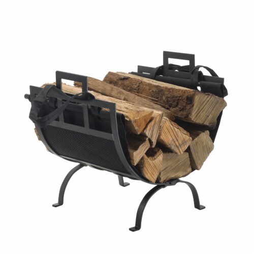 Pleasant Hearth Log Holder with Canvas Tote Perspective: front