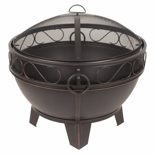 Pleasant Hearth Bellora Fire Pit - Rubbed Bronze Perspective: front