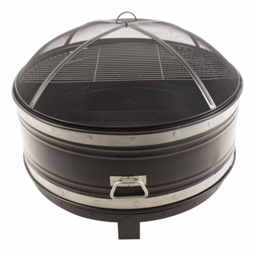 Pleasant Hearth Colossal Fire Pit - Black Perspective: front