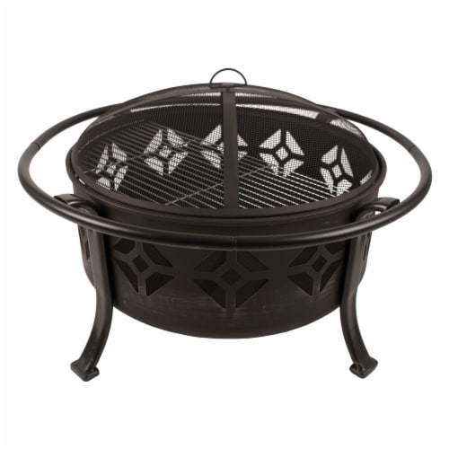 Pleasant Hearth Sunderland Deep Bowl Fire Pit - Black Perspective: front