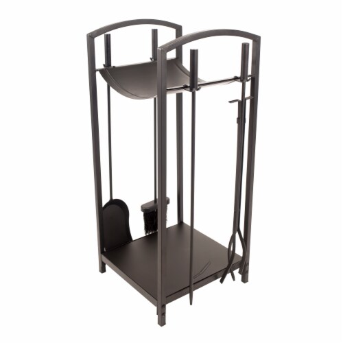 Pleasant Hearth Tools & Log Bin - Black Perspective: front