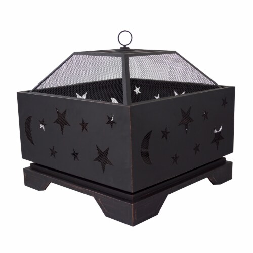 Pleasant Hearth Stargazer Square Fire Pit Perspective: front