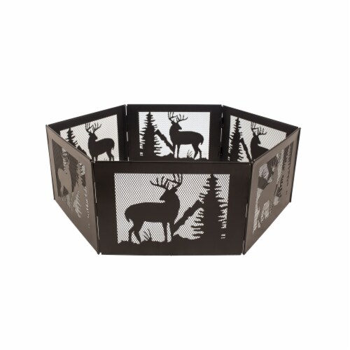 Pleasant Hearth Deer Mountain Folding Fire Ring Perspective: front