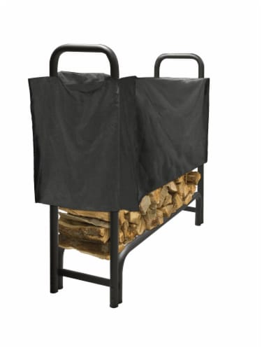 Pleasant Hearth Heavy Duty Log Rack with Half Cover - Black Perspective: front