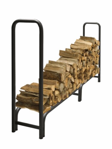Pleasant Hearth Heavy Duty Log Rack with Full Cover - Black Perspective: front