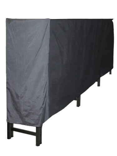 Pleasant Hearth Heavy Duty Log Rack with Half Cover Perspective: front