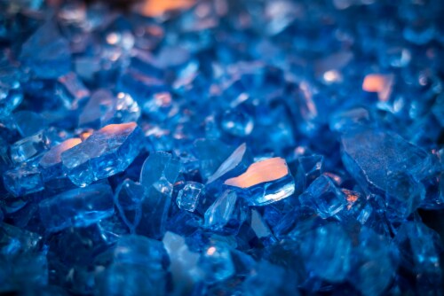 Pleasant Hearth Tempered Glass Rocks - Blue Perspective: front