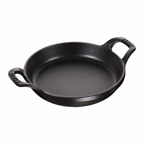 Staub Cast Iron 4.5-inch Mini Round Gratin Baking Dish - Matte Black Perspective: front
