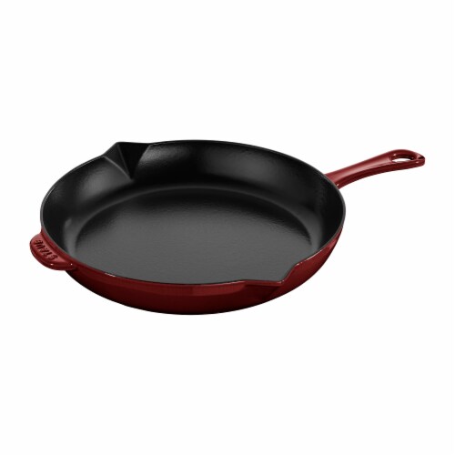 Staub Cast Iron 12-inch Fry Pan - Grenadine Perspective: front