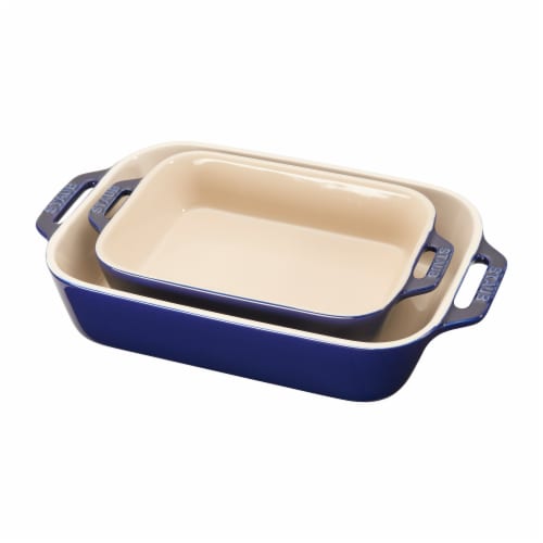 Staub Ceramic 2 pc Rectangular Baking Dish Set Dark Blue 2 pc QFC