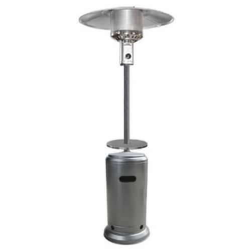 AZ Patio Heaters HLDS01-CBT 87 in. Tall Hammered Silver Patio Heater With Table Perspective: front