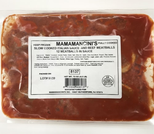 Mama Mancini Beef Meatballs and Sauce Perspective: front