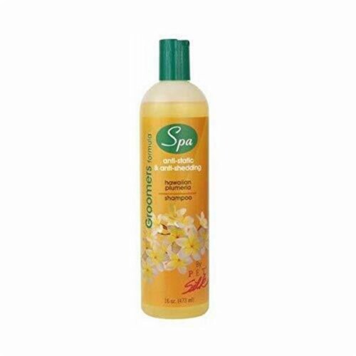 Pet Silk PS1590 Hawaiian Plumeria Anti-Static & Anti-Shedding Shampoo Perspective: front