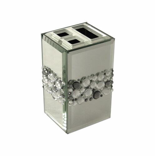 Bathroom Toothbrush Holder With Gems Silver Harlow 90403 Perspective: front