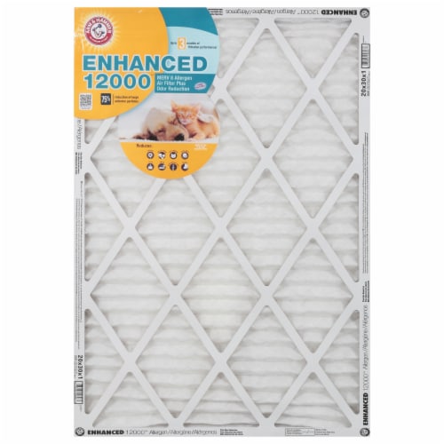 Arm and Hammer™ Enhanced 12000 Air Conditioner Filter - White/Gray Perspective: front