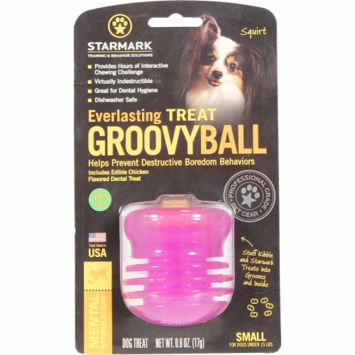 Starmark Pet Products 114131 Everlasting Treat Groovy Ball Dog Toy - Green, Small Perspective: front